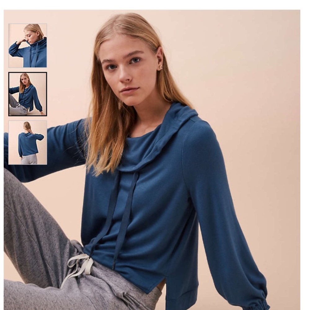 Lou and grey drawstring cowl neck sweater